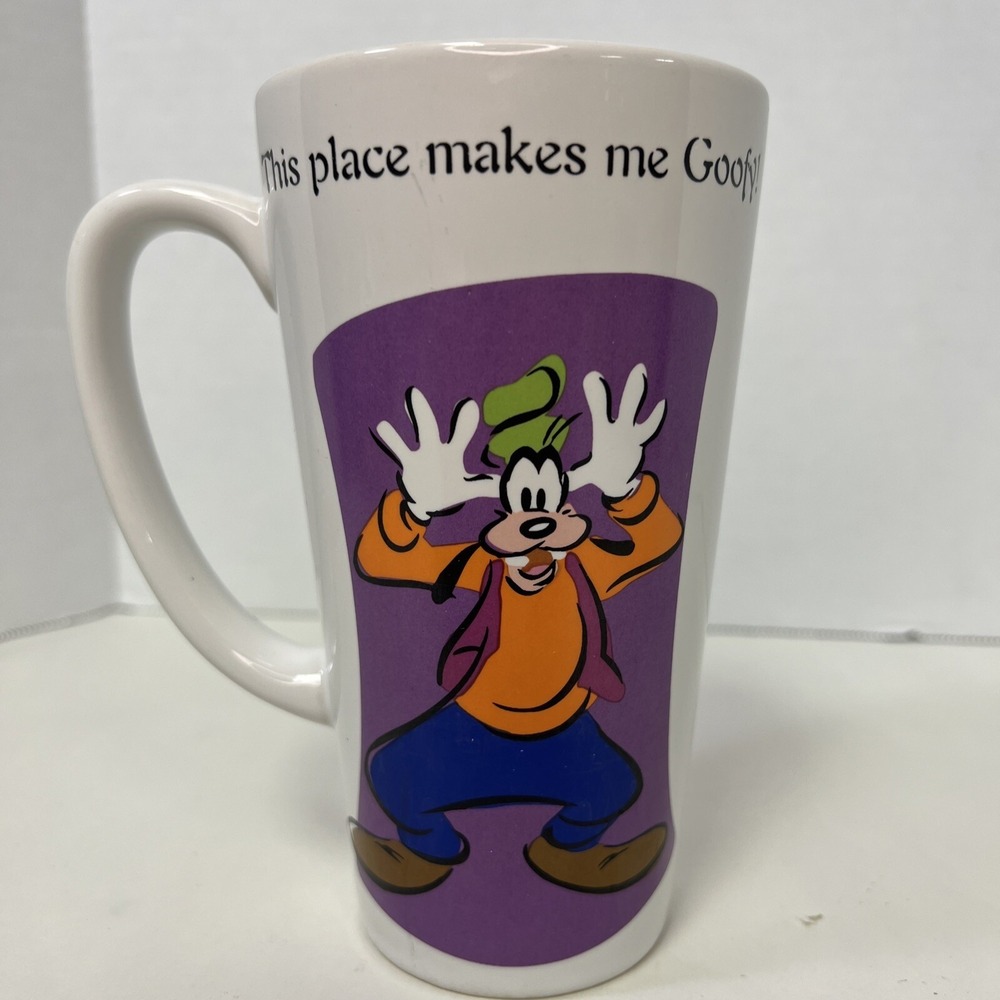Disney Store Goofy Coffee Mug "This place makes me Goofy" 6" Height